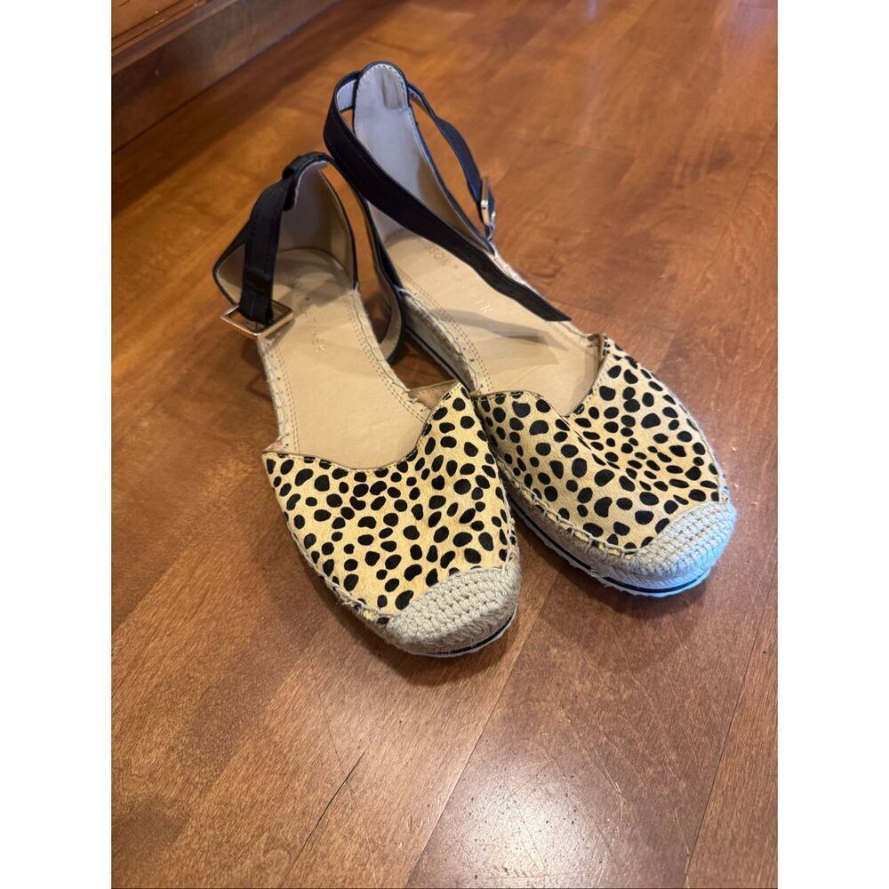 Gibson Latimer Leopard Print Calf Hair Espadrille Slingback Flats Women’s 8.5